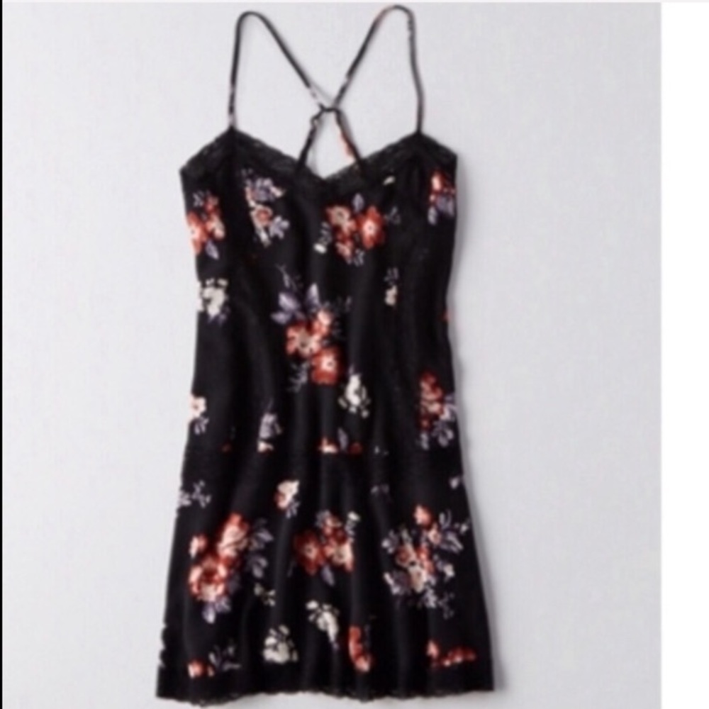 AEO Black Floral Sundress